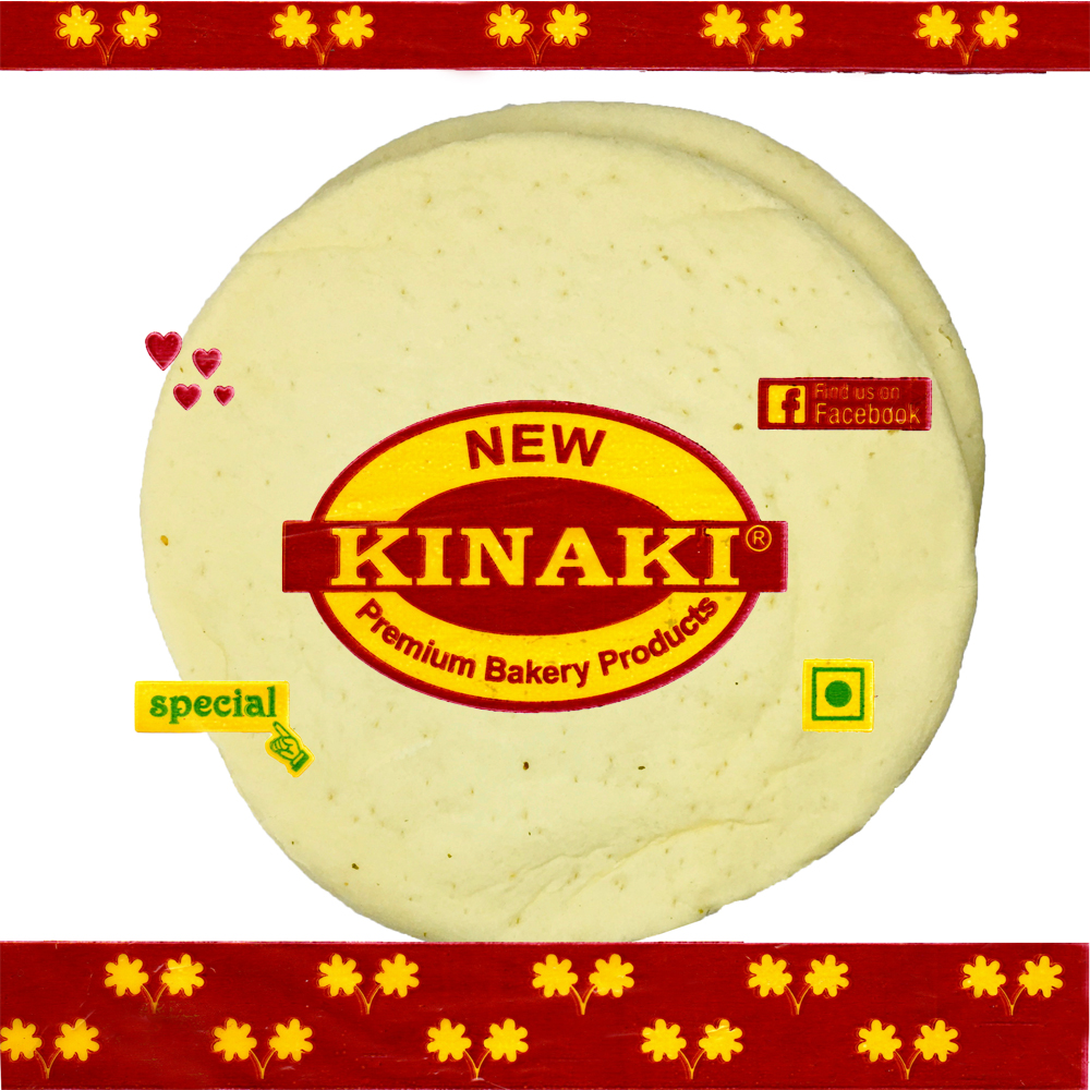 KINAKI Premium Freshly Readymade Prepared Round Pizza Bread Base 8 Inches, White, Contains 2 pcs x 3 Pack